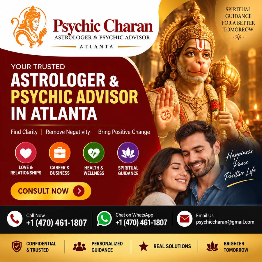 Psychic Charan spiritual guidance in Atlanta